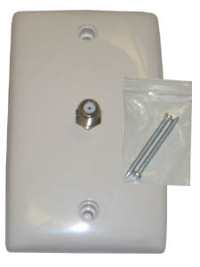 Wall Plate for RG6 (TV) Single with Nails - Click Image to Close